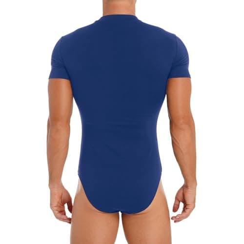 IUERVPS Combinaison décontractée Slim for Homme, Couleur Unie, col Ras du Cou, Manches Courtes, Tenue de soirée pour Clu