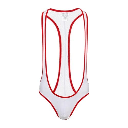 Borat Mankini Maillot de Bain Homme Sexy en Maille Respirante V-Neck pour Plage - Taille M