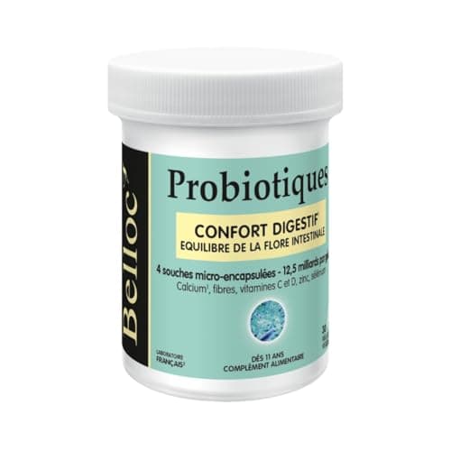 Probiotiques Belloc Confort Digestif Pour Enfants à partir de 11 ans 30 Gélules Végétales Équilibre de la Flore Intestin