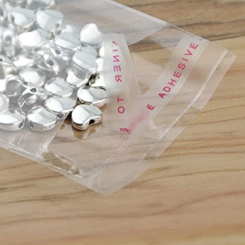 RUBY Lot de 200 sachets transparents en cellophane plastique avec fermeture adhésive pour alimentation 8 x 12 cm