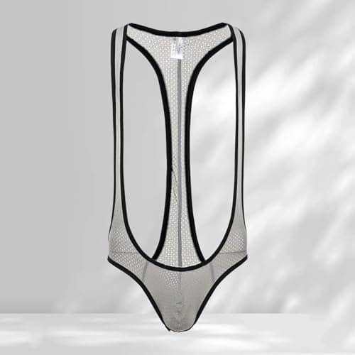 KBOPLEMQ Body Sexy pour Homme - Combinaison Extensible - Mankini Sport - Leotard Bikini