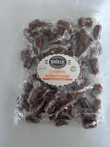 BRIEUC 1KG Bonbons Caramel Beurre Salé - Gourmandise Bretonne 100% FRANÇAISE pour Adults à Offrir à la Fin d'un Repas