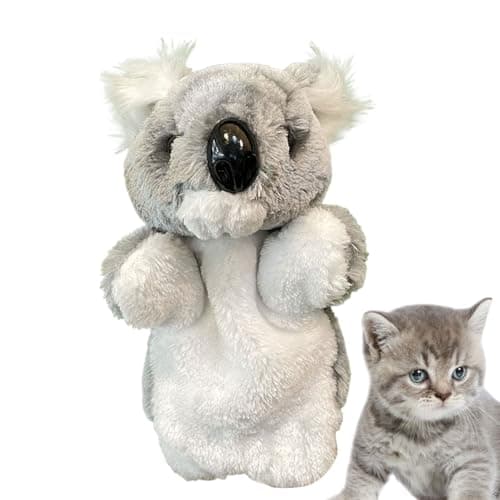 Jouet de lutte Buddy pour chats - koala en fourrure à main - stimulant l'activité interactif | Taille pratique avec mouv