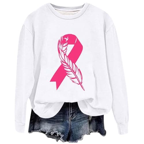 Y2K Sweat-shirt décontracté à manches longues pour femme – Lutte contre le cancer du sein, gothique vintage, automne 202