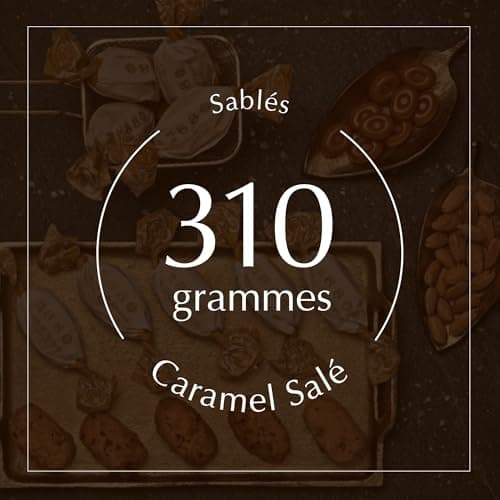 Sablés Caramel Salé 1880, Qualité Suprême pour Des Fêtes Élégantes, Recette Artisanale traditionnelle, 280 Grammes pour