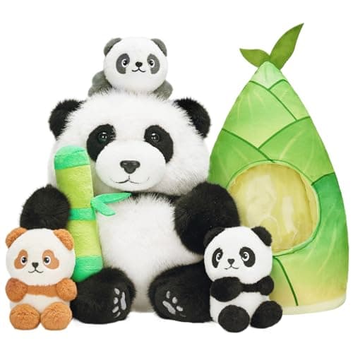OUOZZZ Ensemble de Peluches Koala - Maman de 30 cm avec BébésMiniatures - Jouet Doux pour Enfants Boys and Girls — Panda