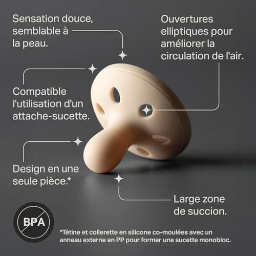 Tommee Tippee Sucette Imitant le Sein Légère Orthodontique 0-6 Mois Lot de 4