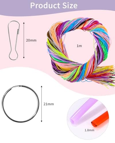 Kureny Scooby Doo 200 Bâtons Scoubidou Fil Elastique Cordon pour Créatives Porte-Clés et Colliers