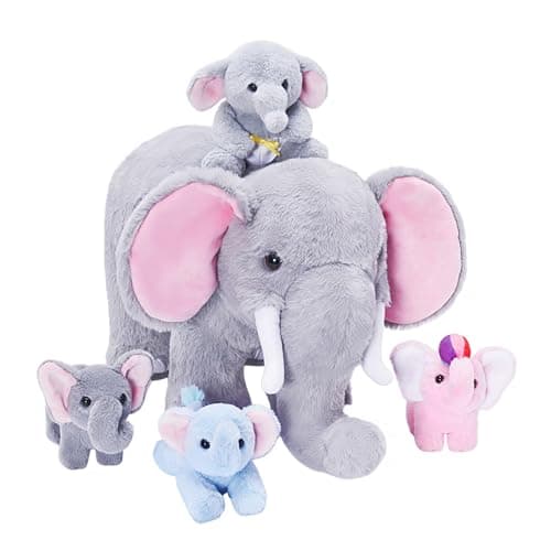 OUOZZZ Ensemble de Peluches Koala - Maman de 30 cm avec BébésMiniatures - Jouet Doux pour Enfants Boys and Girls — Éléphant