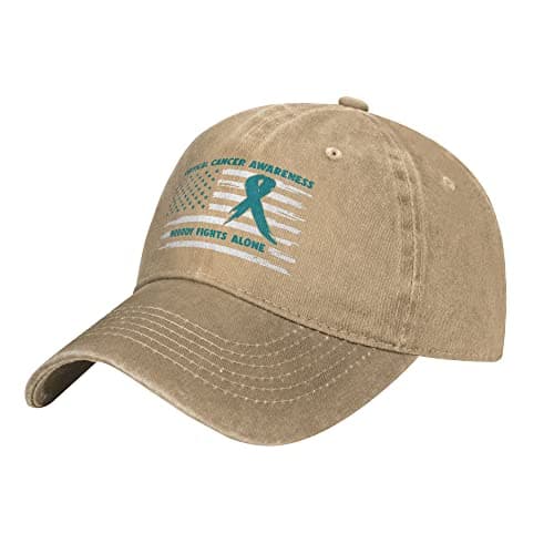 Melbrakin Drapeau des États-Unis Lutte Contre Le Cancer du col de l'utèsus Casquette de Baseball Femmes Colorées — Natural