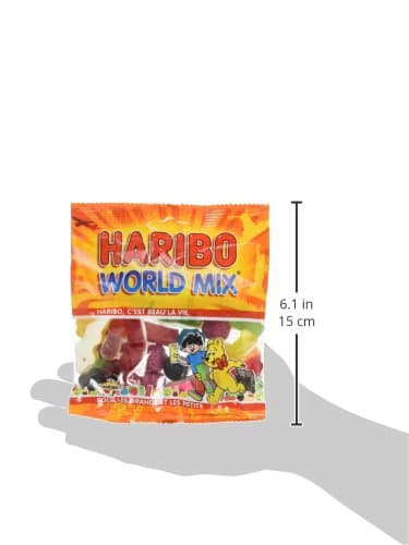 Haribo World Mix - Sucre Doux en Bâton - Enfants et Familles - Pique-Niques et Collations - Goûtez à la Diversité des Sa