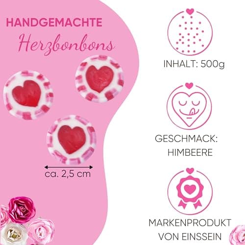 Bonbons Mariage Coeurs Rose-Rouge-Blanc 500g | Pièce par Paquet 140 | Décoration Table Mariage | Cadeaux D'Accueil Baptê