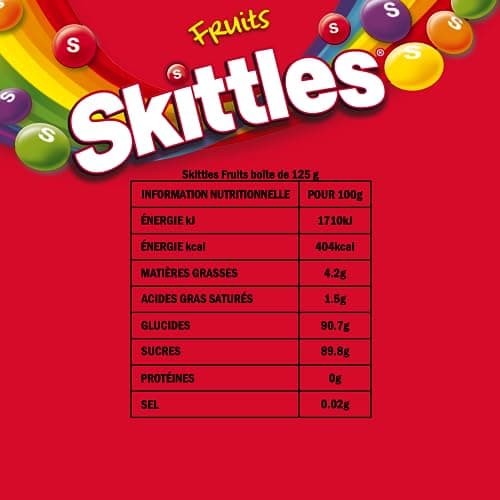 SKITTLES Bonbons au goût Fruits | Parfaits pour les Enfants | Boisson en Budgéтом 125g