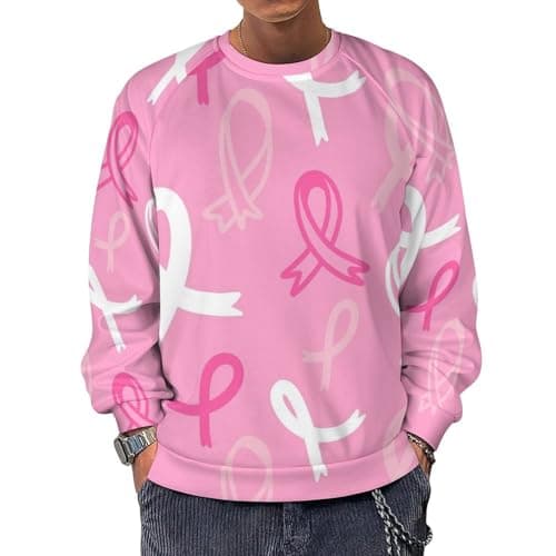 Sweat-shirt VOSERY à col ronds contre le cancer du sein pour homme, pull tendance et décontracté, pull longues manches p