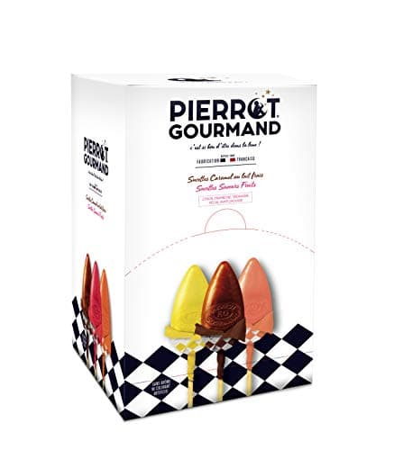 Sucettes Pierrot Gourmand Caramel et Fruits Populaires par Enfants à la Plage