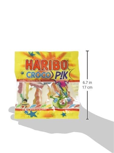 Haribo Croco Pik - Bonbons acides 120 g pour enfants à l'école