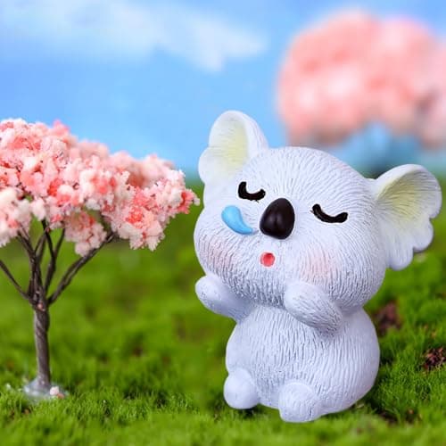 Silars Mini Koala Figurine pour Gateau, Miniature Résine Koala Ornement pour Table Ornement Paysage Décor, Idéal pour Bi