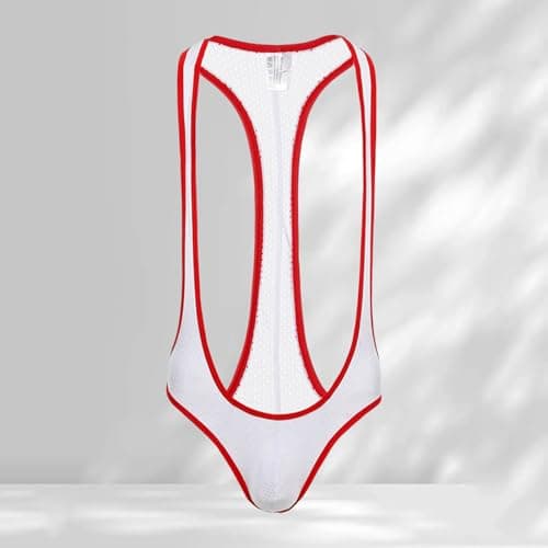 Borat Mankini Maillot de Bain Homme Sexy en Maille Respirante V-Neck pour Plage - Taille M