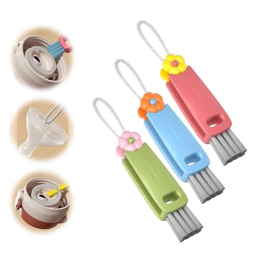 Nettoyage Multifonction 3 en 1 Brosse Couvercle Tasse Bouteille (Vert) — 3pcs