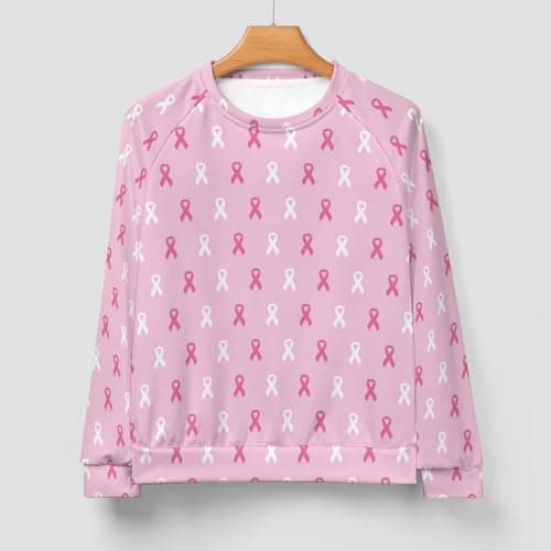 VOSERY Sweat-shirt à col rond contre le cancer du sein pour homme, confortable et tendance, pull long manche pour homme