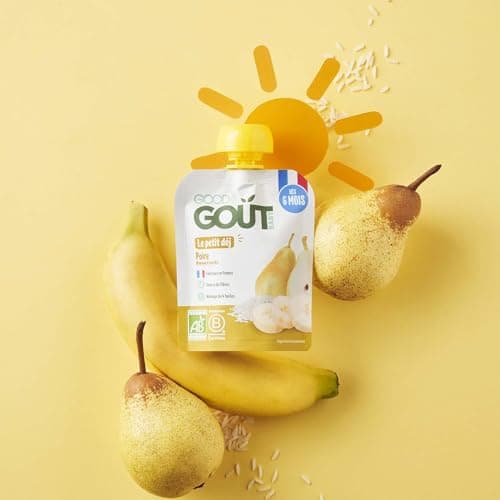 GOOD GOÛT - Petit déjeuner poire pour bébé - Sans sucres ajoutés - Format nomade - 10x70g