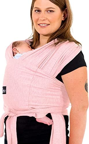 Koala Babycare Écharpe de portage facile à enfiler gris clair - Multifonctionnelle jusqu'à 9 kg - Unisex Design Enregist — Rose