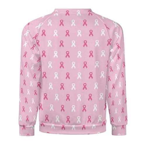 VOSERY Sweat-shirt à col rond contre le cancer du sein pour homme, confortable et tendance, pull long manche pour homme