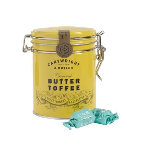 **Cartwright et majordome | Bonbons au caramel au beurre salé | Boîte en métal | 130 g | Caramel mou | Confiture de beur
