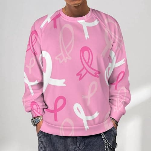 Sweat-shirt VOSERY à col ronds contre le cancer du sein pour homme, pull tendance et décontracté, pull longues manches p