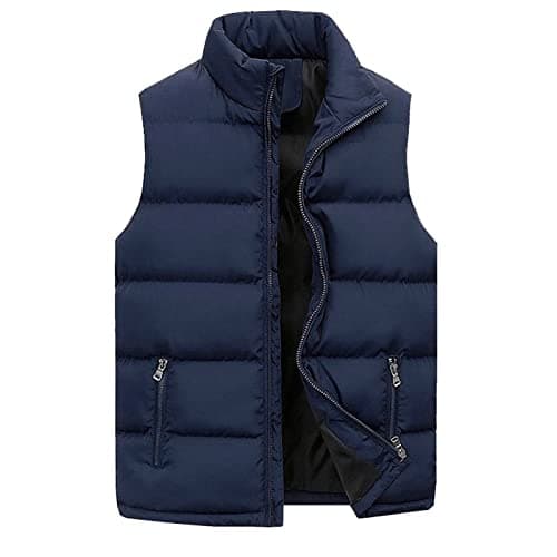 Hommes Femmes Hiver Mode Casual Gilet Coton Doublé Fermeture Éclair Couleur Unie