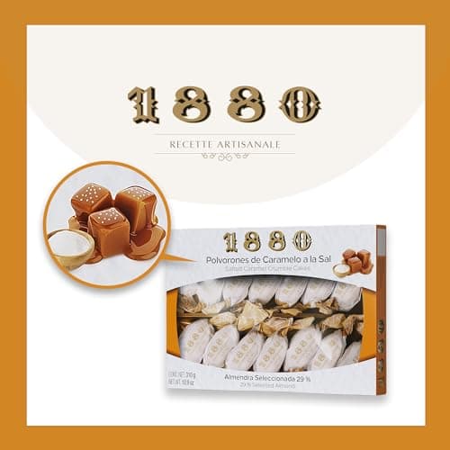 Sablés Caramel Salé 1880, Qualité Suprême pour Des Fêtes Élégantes, Recette Artisanale traditionnelle, 280 Grammes pour