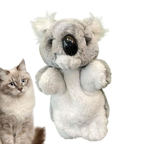 Jouet de lutte Buddy pour chats - koala en fourrure à main - stimulant l'activité interactif | Taille pratique avec mouv