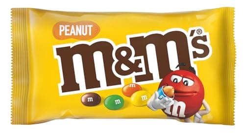 M&M'S Bonbons Chocolat au Lait et Cacahuètes - Certification Rainforest Alliance - 3 Sachets de 45g