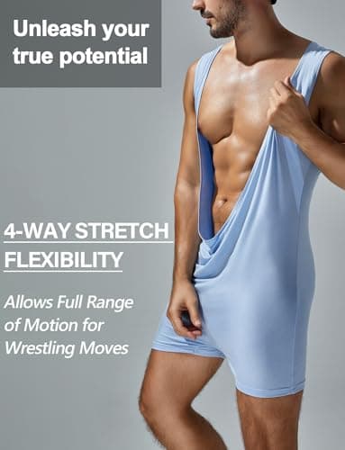 Justaucorps extensible pour homme AIEOE, confortable et stretching, pour détente et combat, grande taille et décontracté