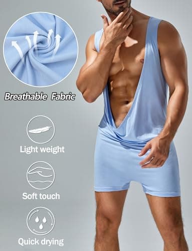 Justaucorps extensible pour homme AIEOE, confortable et stretching, pour détente et combat, grande taille et décontracté