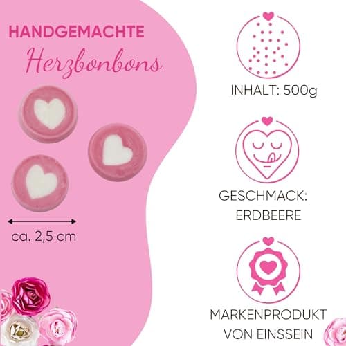Bonbons mariage de cœur rose-blanc | 500g | 140 pièces dragées cœur | décoration de table mariage baptême anniversaire c
