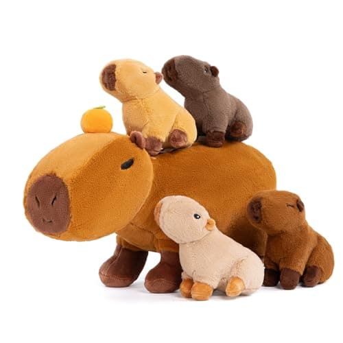OUOZZZ Ensemble de Peluches Koala - Maman de 30 cm avec BébésMiniatures - Jouet Doux pour Enfants Boys and Girls — Capybara en Peluche