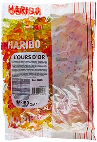 Haribo l'Ours d'Or Gélifié 2 kg - Bonbons Naturels Sans Additifs pour Enfants - Gourmandise classique pour Partys & Cade