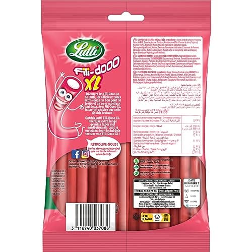 Lutti Fili-dooo Fraise XL 180g | Taille Grande | Enfants & Ados | Activité Extérieure | Goût Frais | Lot de 4 | 180g | G