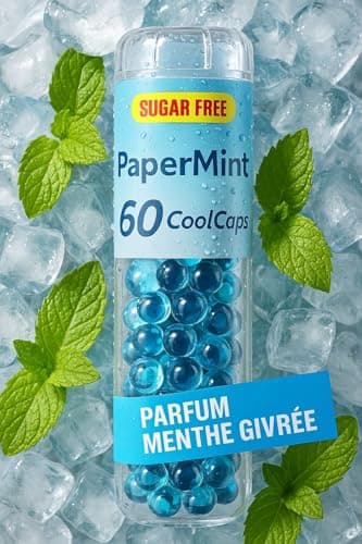 PAPERMINTS - Billes à la Menthe Sans Sucre Ni Alcool pour une Haleine Fraîche Durables - Bonbons Mentholés - Grande Tail