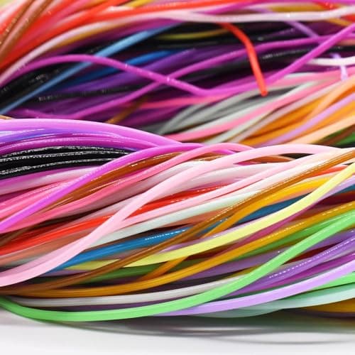 200 Scoubidou Fil Multicolores avec Clés USB et Crochets pour Créer Bracelets/Collants (20 Couleurs, Parfaits pour Enfan