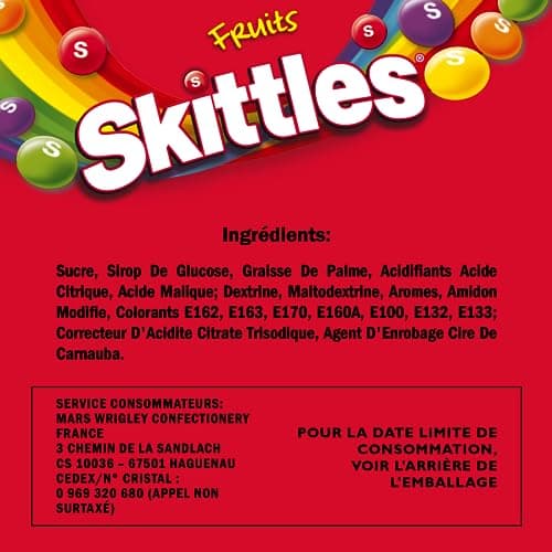 SKITTLES Bonbons au goût Fruits | Parfaits pour les Enfants | Boisson en Budgéтом 125g