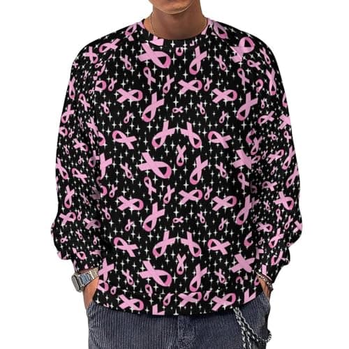 VOSERY Sweat-shirt Anti-Cancer Breast pour Homme, Pull Manches Longues Tendance Décontracté, Vêtements Éco-Conçu à Col R