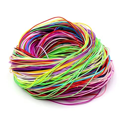 Fil Scoubidou 20 Couleurs, 15 Clips + 15 Porte-Clés en Plastique, Pour Bijouterie et Bricolage DIY, Création Main