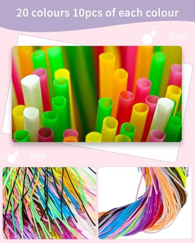 Kureny Scooby Doo 200 Bâtons Scoubidou Fil Elastique Cordon pour Créatives Porte-Clés et Colliers
