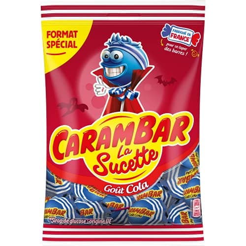 CARAMBAR Sucette Cola pour Enfants en Familie en Voyage Savoureuse et Additive Libre 204 g Sucettes au Cola Populaires