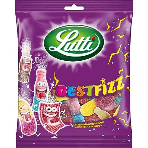Bonbons effervescents Lutti Best, Bleu et Rose, 100g (Lot de 2) - Favoris des consommateurs américains