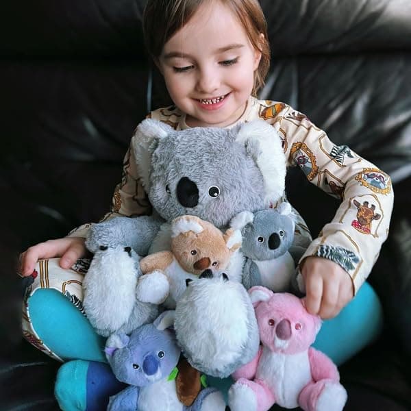 OUOZZZ Ensemble de Peluches Koala - Maman de 30 cm avec BébésMiniatures - Jouet Doux pour Enfants Boys and Girls