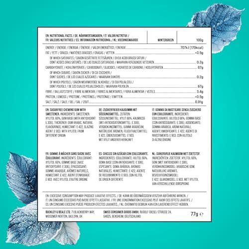 Gum Naturelle Sans Sucre au Xylitol | Végétarien, Sans Aspartame et Sans Gluten | 55 Pièces (Lot de 3) au Goût de Winter