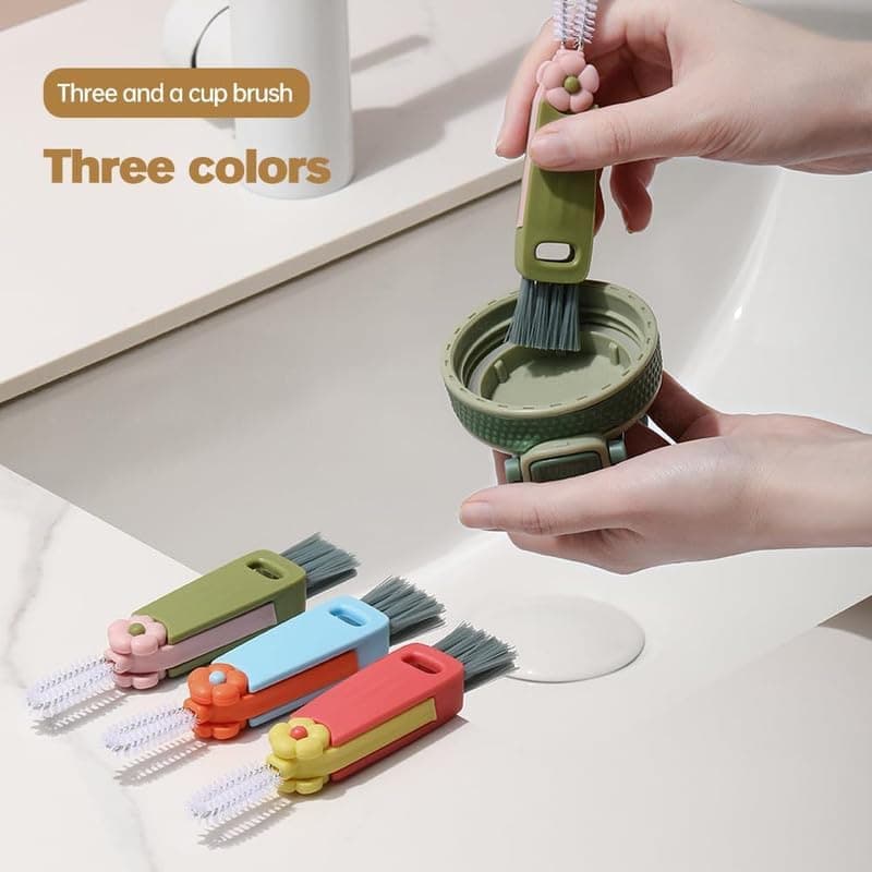 Nettoyage Multifonction 3 en 1 Brosse Couvercle Tasse Bouteille (Vert)